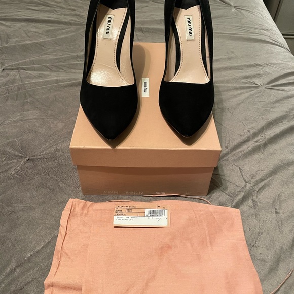 New Miu Miu Calzature Donna Suede Pumps Size 40 - Picture 3 of 7